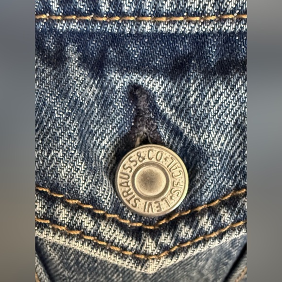 Levi’s Hybrid Hoodie Trucker Jacket Blue Denim Men’s S Small Heavyweight Gray - Picture 7 of 11